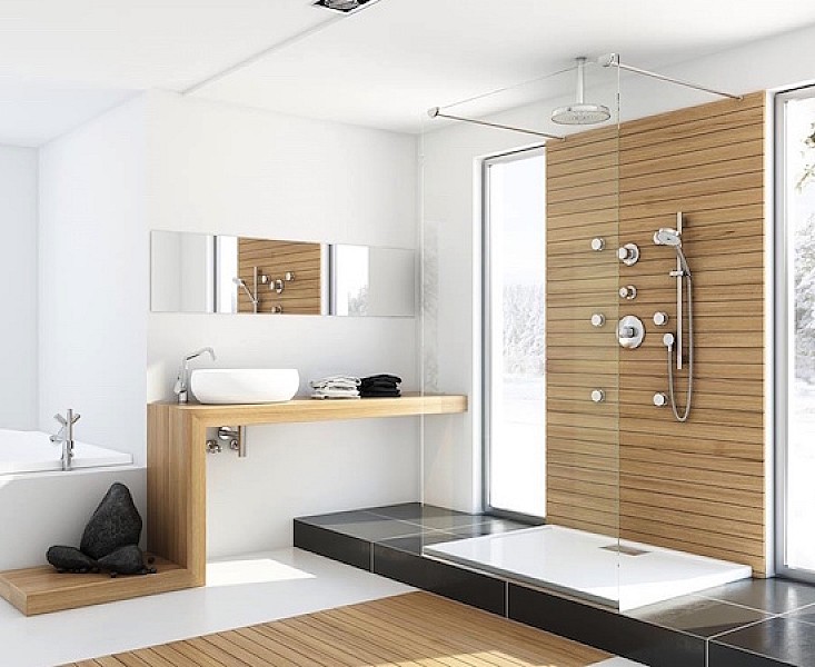 Modern-bathroom-with-unfinished-wood